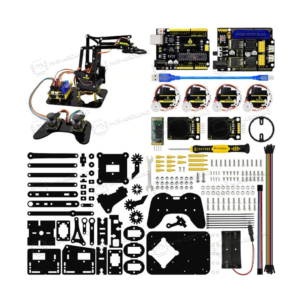 Купить набор для моделирования Ардуино (Arduino) 4DOF Mechanical Arm в  Красноярске, цена 6095 рублей в Mir-arduino.ru